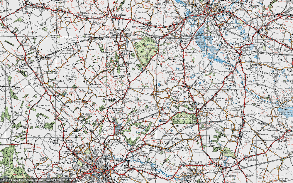 Old Map of Simm's Lane End, 1924 in 1924