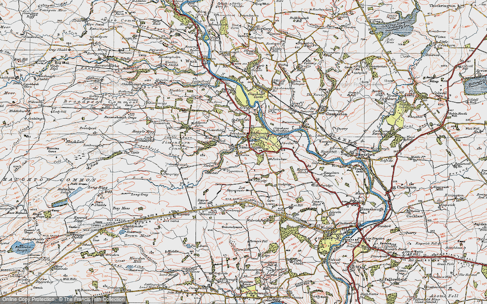Old Map of Simonburn, 1925 in 1925