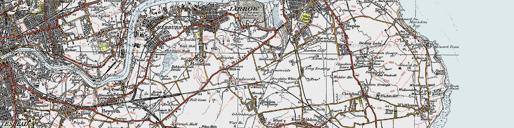 Old map of Simonside in 1925