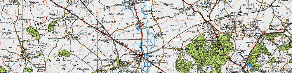 Old map of Simpson in 1919
