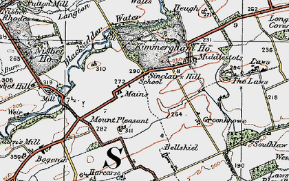 Old map of Bellshiel in 1926