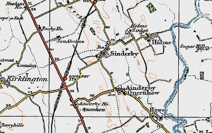 Old map of Sinderby in 1925