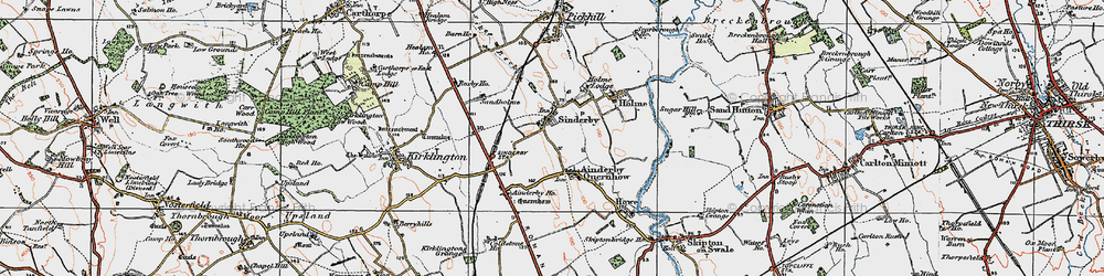 Old map of Sinderby in 1925