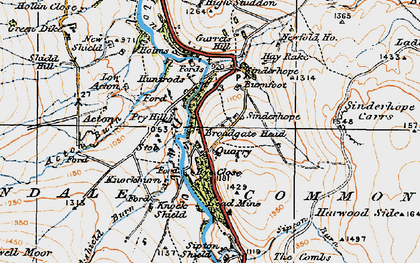 Old map of Acton Burn in 1925
