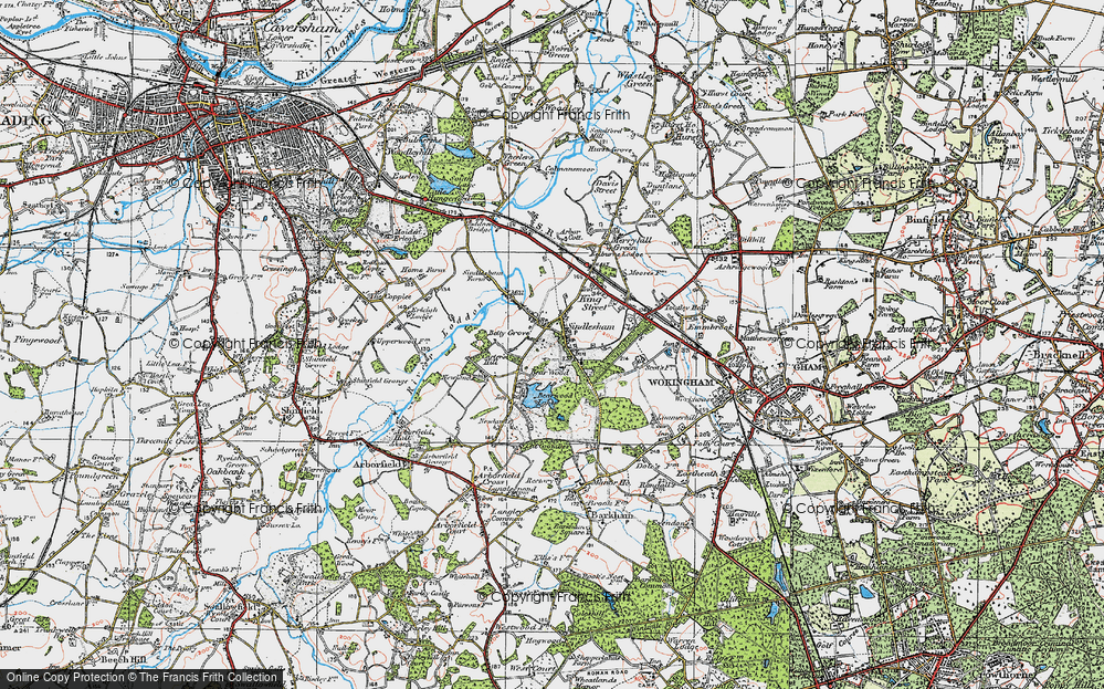 Old Map of Sindlesham, 1919 in 1919