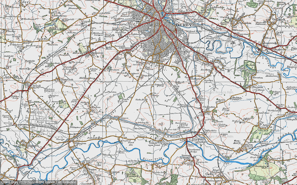 Old Map of Sinfin, 1921 in 1921