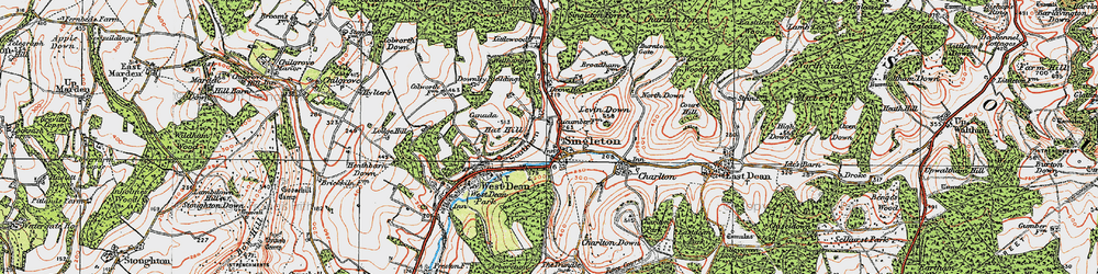 Old map of Burntoak Gate in 1919