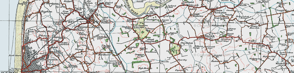 Old map of Avenham Hall in 1924