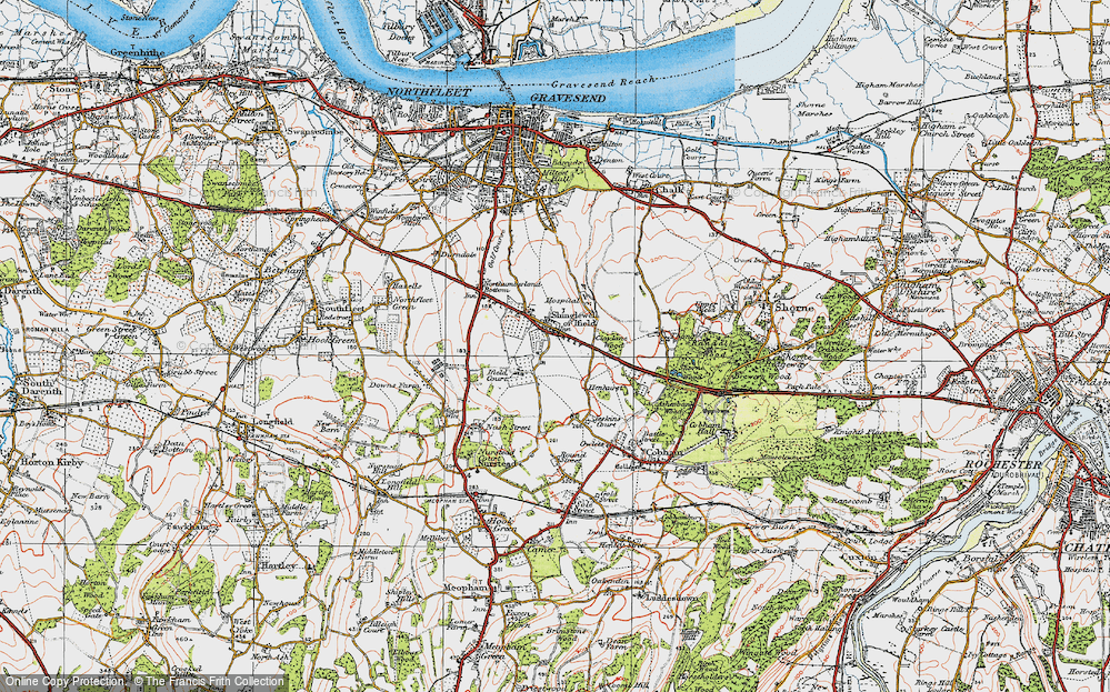 Old Map of Singlewell, 1920 in 1920