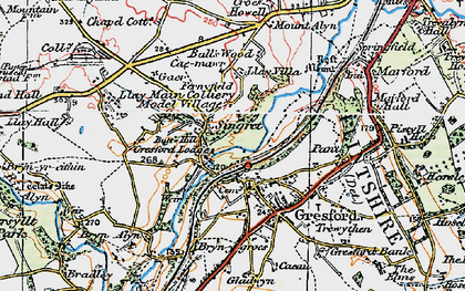 Old map of Singret in 1924