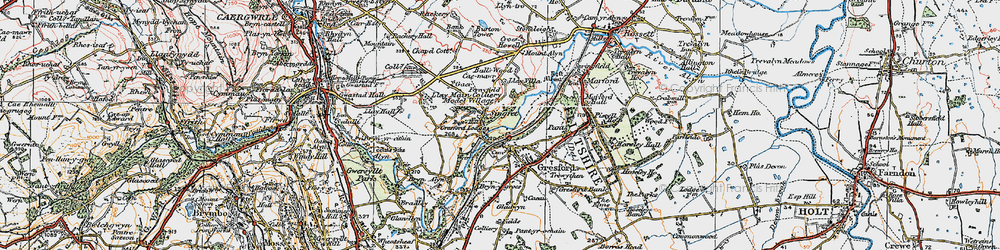 Old map of Singret in 1924