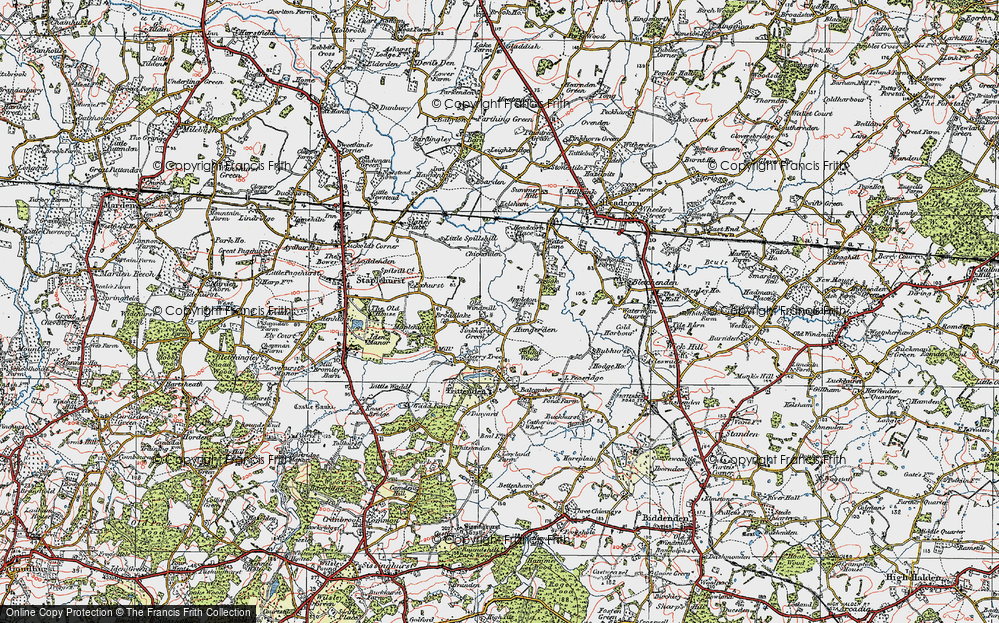 Old Map of Sinkhurst Green, 1921 in 1921