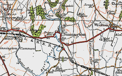 Old map of Sinnington in 1925