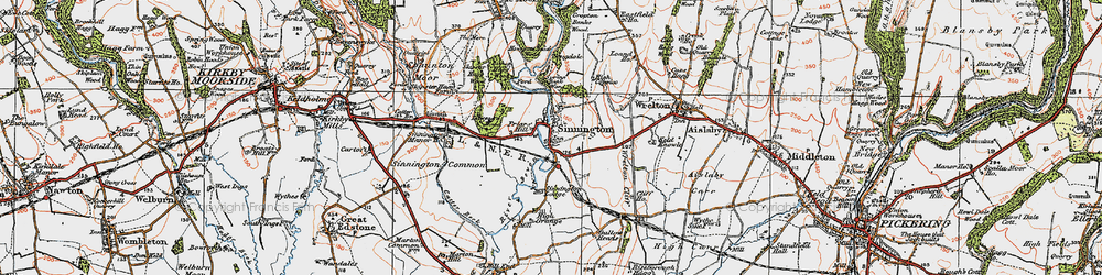 Old map of Sinnington in 1925