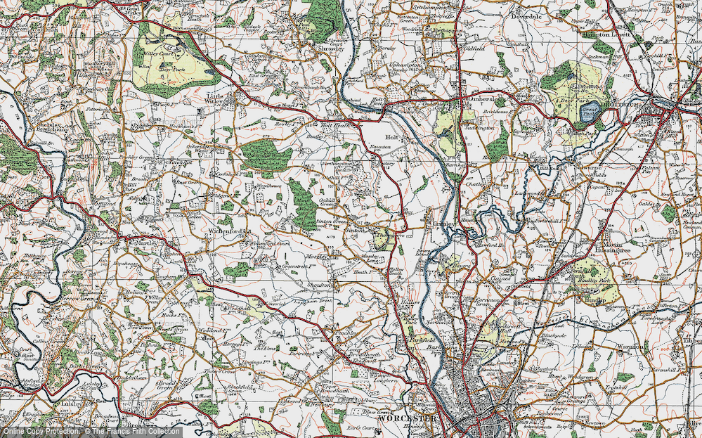 Old Map of Sinton Green, 1920 in 1920