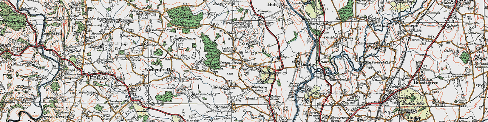 Old map of Sinton Green in 1920