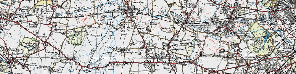 Old map of Sipson in 1920