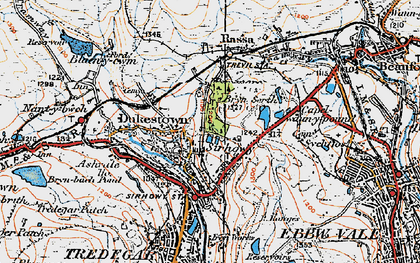 Old map of Sirhowy in 1919