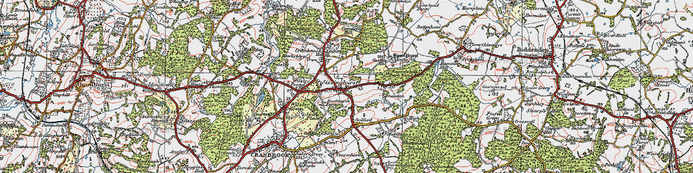 Old map of Branden in 1921
