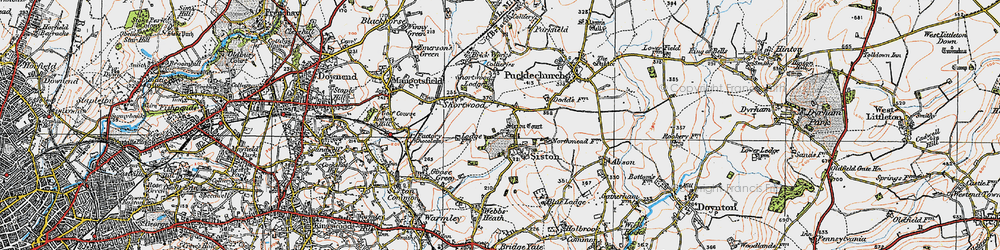 Old map of Siston in 1919