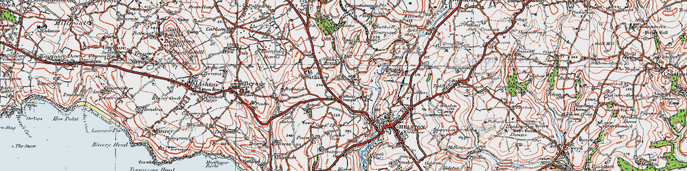 Old map of Sithney Common in 1919