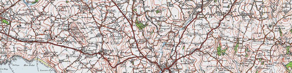 Old map of Sithney Green in 1919