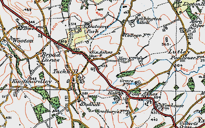 Old map of Six Ashes in 1921