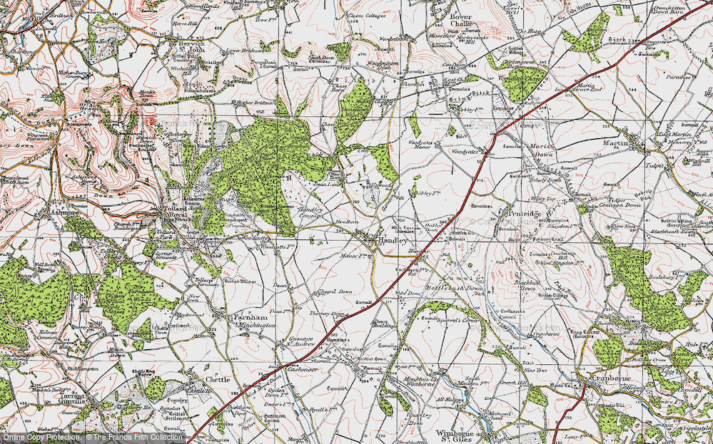 Old Map of Sixpenny Handley, 1919 in 1919