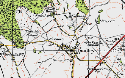 Old map of Sixpenny Handley in 1919