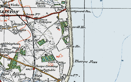 Old map of Sizewell in 1921