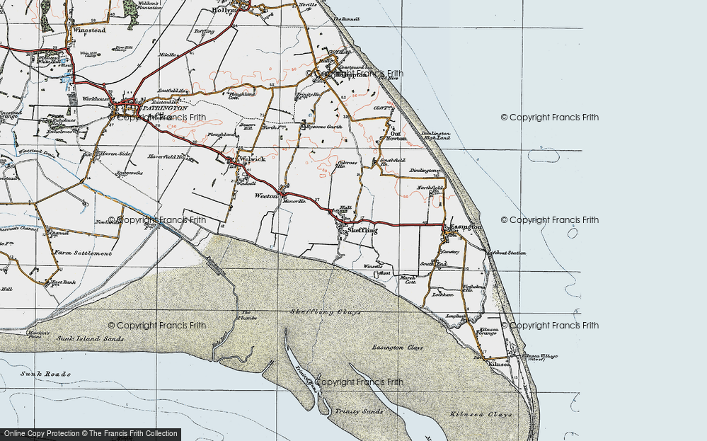 Old Map of Skeffling, 1924 in 1924