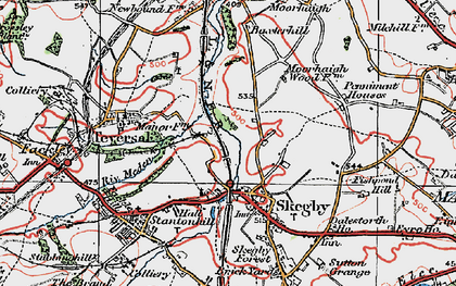 Old map of Skegby in 1923