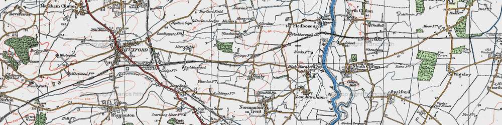 Old map of Woodcoates in 1923