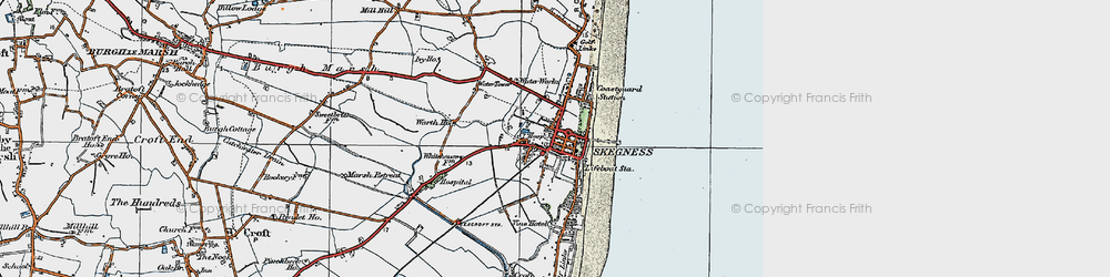 Old map of Skegness in 1923