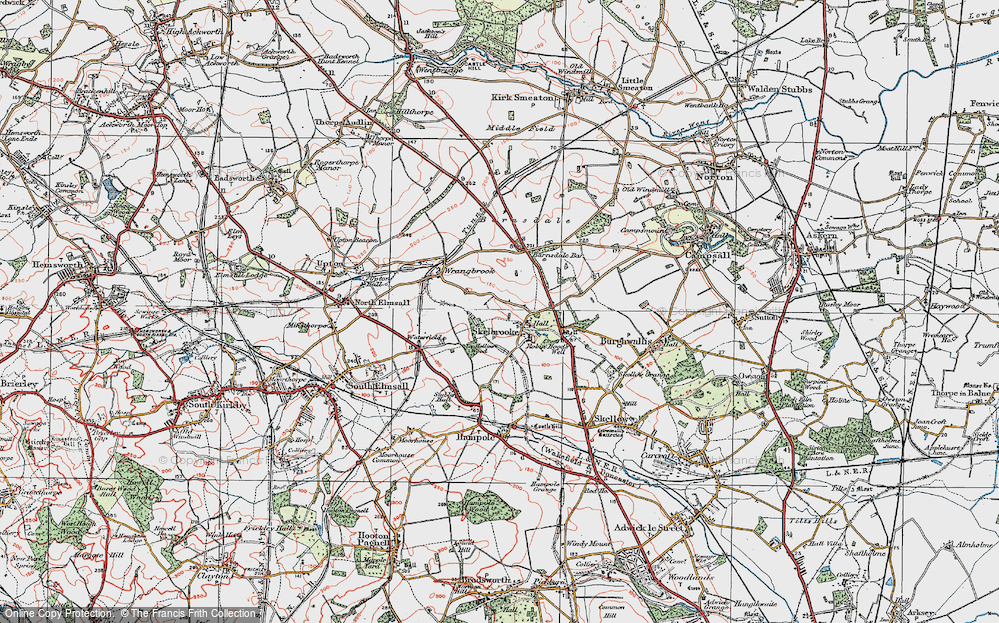 Old Map of Historic Map covering Barnsdale Bar in 1923