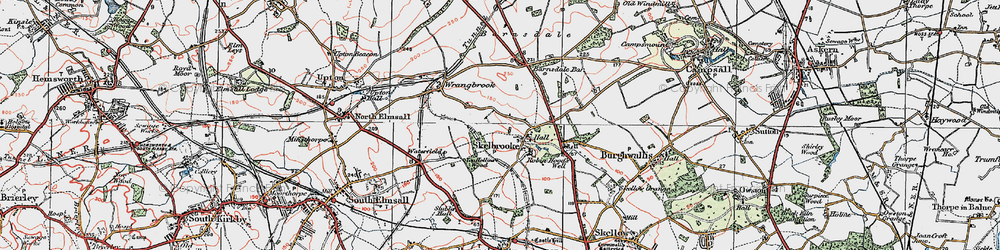 Old map of Barnsdale Bar in 1923