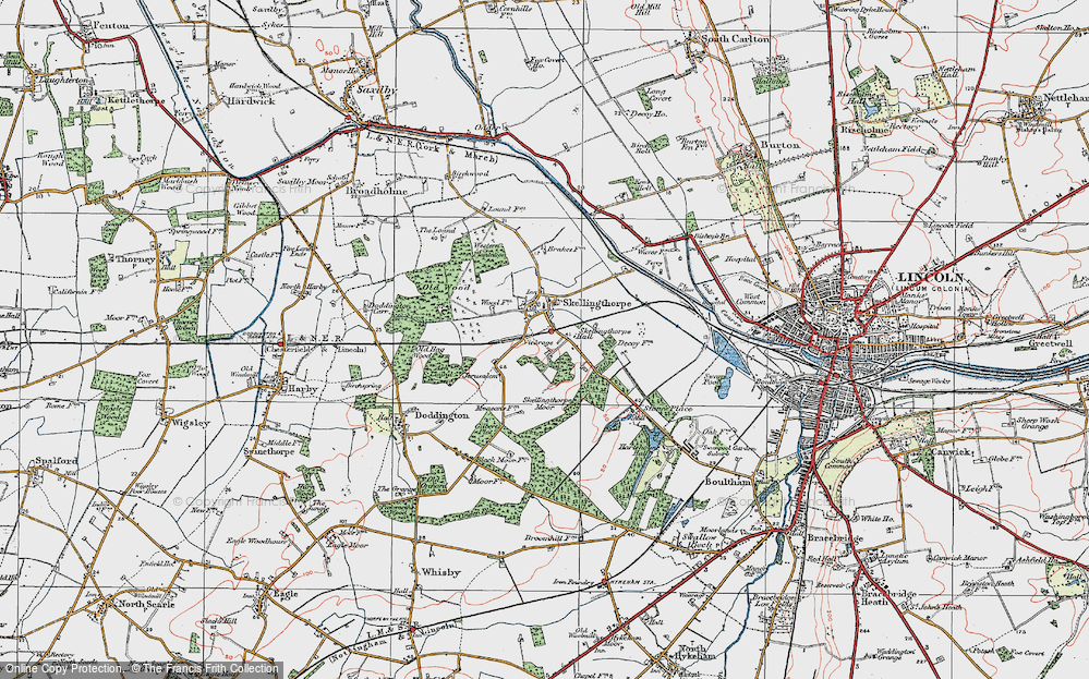Old Map of Historic Map covering Burton Waters in 1923