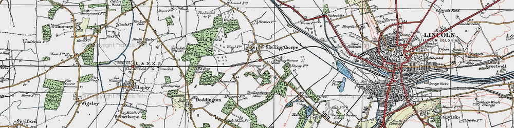Old map of Skellingthorpe in 1923