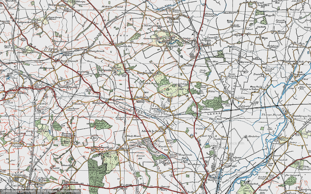 Old Map of Skellow, 1923 in 1923