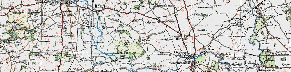 Old map of Skelton on Ure in 1925