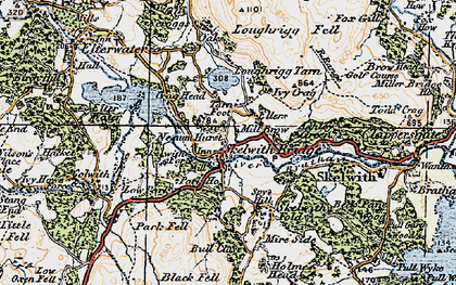 Old map of Skelwith Bridge in 1925