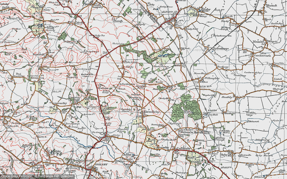 Old Map of Skendleby Psalter, 1923 in 1923