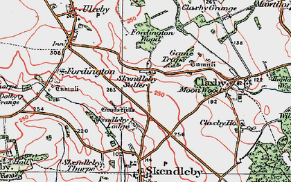Old map of Skendleby Psalter in 1923