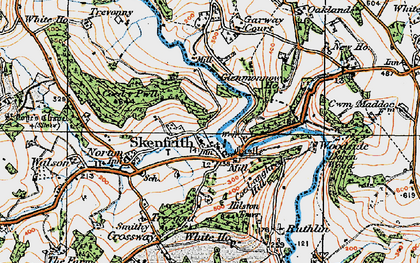 Old map of Skenfrith in 1919