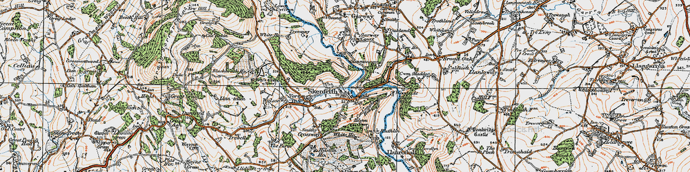 Old map of Skenfrith in 1919