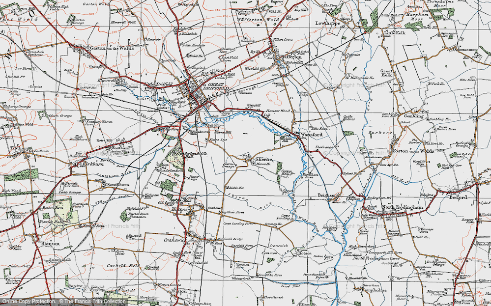 Old Map of Skerne, 1924 in 1924