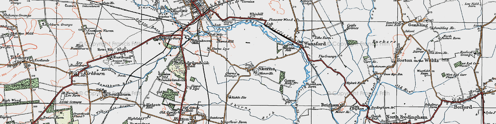 Old map of Skerne in 1924