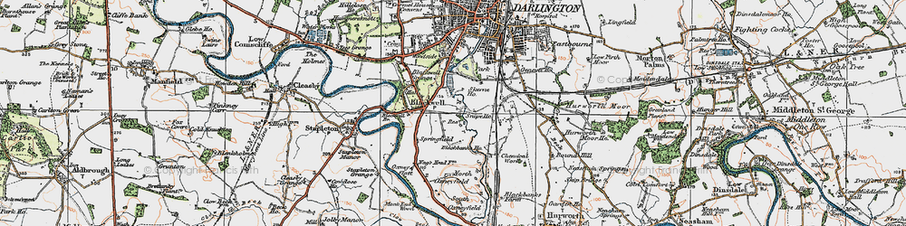 Old map of Skerne Park in 1925