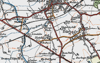 Old map of Stretton Baskerville Village in 1920