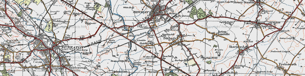 Old map of Sketchley in 1920